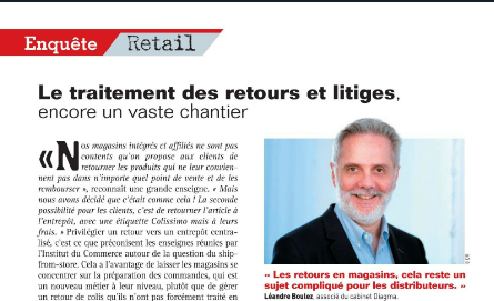 Leandre Boulez Associé DIAGMA parle de la difficulté de la gestion des retours dans le cadre d'un article sur la transformation omnicanale des magasins