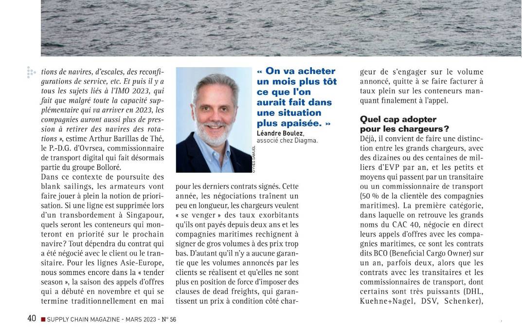 Transport maritime , citation Léandre Boulez, associé DIAGMA 